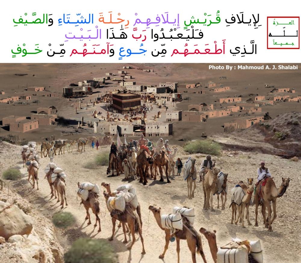 كانت قبيلة قريش في مكة تقوم برحلة الشتاء بالاتجاه نحو بلاد ....... للتجارة. الشام. اليمن. مصر.