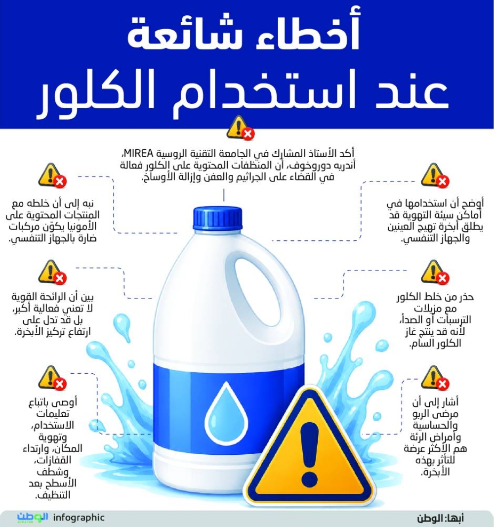 أخطاء شائعة عند استخدام الكلور 